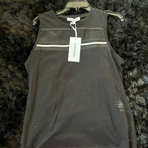 ELIZABETH AND JAMES BLACK AND WHITE STRIPED FLOWY TANK